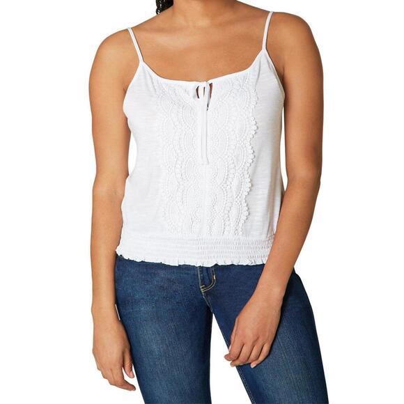 Ultra Flirt Juniors Lace Trim Smocked Bottom Tank Top Size XL - Picture 4 of 4